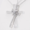 0.087 CT. T.W. Diamond Infinity Knot Cross Pendant in Sterling Silver