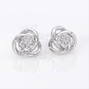 0.18 CT. T.W. Diamond Frame Love Knot Stud Earrings in Sterling Silver