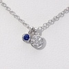 Vera Wang Love Collection Blue Sapphire and Composite Diamond Accent Pendant in 14K White Gold - 19"
