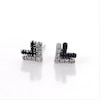 Vera Wang Love Collection Blue Sapphire and 0.065 CT. T.W. Diamond Chevron Stud Earrings in Sterling Silver