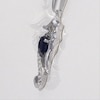 Lab-Created Blue and White Sapphire Seahorse Pendant in Sterling Silver