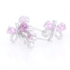 Pear-Shaped Lab-Created Pink and White Sapphire Butterfly Stud Earrings in Sterling Silver