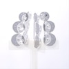 Lab-Created Blue Sapphire Crescent Three Moon Curved Crawler Earrings in Sterling Silver