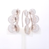 Lab-Created White Sapphire Crescent Three Moon Curved Crawler Earrings in Sterling Silver with 14K Rose Gold Plate