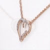 0.066 CT. T.W. Diamond Heart "Love" Necklace in 10K Rose Gold