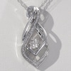 Diamond Accent Interlocking Teardrop Pendant in Sterling Silver