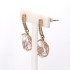 Pear-Shaped Lab-Created White Sapphire and 0.07 CT. T.W. Diamond Drop Earrings in 10K Rose Gold