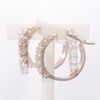 Lab-Created White Sapphire Hoop Earrings in Sterling Silver with 18K Rose Gold Plate