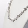 Lab-Created White Sapphire Graduated Alternating Tennis Necklace in Sterling Silver - 17"