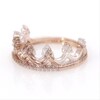 Lab-Created White Sapphire Crown Ring in 10K Rose Gold