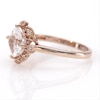 Cushion-Cut Lab-Created White Sapphire Sunburst Frame Ring in 10K Rose Gold