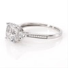 8.0mm Cushion-Cut Lab-Created White Sapphire and 0.04 CT. T.W. Diamond Tri-Sides Engagement Ring in 10K White Gold