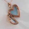Filigree Etched Heart-Shaped Locket in Sterling Silver with Rose Rhodium