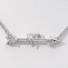 Diamond Accent Shooting Arrow and Heart Necklace in Sterling Silver - 16.9"