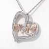Unstoppable Love™ 0.04 CT. T.W. Diamond "MOM" Tilted Heart Pendant in Sterling Silver with 14K Rose Gold Plate