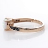 Cushion-Cut Lab-Created Opal and 0.04 CT. T.W. Black Diamond Criss-Cross Loop Promise Ring in 10K Rose Gold