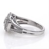 0.45 CT. T.W. Composite Diamond Double Cushion Frame Split Shank Engagement Ring in Sterling Silver