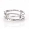0.14 CT. T.W. Diamond Criss-Cross Ring Solitaire Enhancer in Sterling Silver