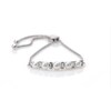 Button Freshwater Cultured Pearl and Baguette Lab-Created White Sapphire Bolo Bracelet in Sterling Silver-9.5"