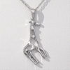 Diamond Accent Giraffe Pendant in Sterling Silver