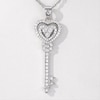 Lab-Created White Sapphire Heart-Top Key Pendant in Sterling Silver