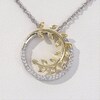 0.085 CT. T.W. Diamond Leaf Vine Circle Pendant in Sterling Silver and 10K Gold