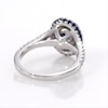 Vera Wang Love Collection 1.18 CT. T.W. Oval Diamond and Blue Sapphire Double Frame Engagement Ring in 14K White Gold