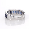 Vera Wang Love Collection 0.23 CT. T.W. Diamond and Baguette Blue Sapphire Multi-Row Wedding Band in 14K White Gold