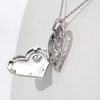 Diamond Accent Double Heart Locket in Sterling Silver