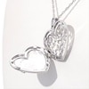 Diamond Accent "MOM" Heart Locket in Sterling Silver and 10K Rose Gold