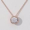 0.115 CT. T.W. Multi-Diamond Circle Pendant in 10K Rose Gold