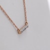 0.065 CT. T.W. Diamond Bar Necklace in 10K Rose Gold - 17.5"