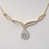 0.29 CT. T.W. Diamond Twist Chevron with Teardrop Necklace in 10K Gold - 16.75"