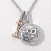 0.065 CT. T.W. Diamond Paw Print Disc and Dog Bone Charm Pendant in Sterling Silver and 10K Rose Gold