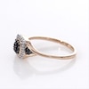 0.145 CT. T.W. Enhanced Black Composite and White Diamond Cushion Frame Ring in 10K Rose Gold