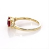 6.0mm Lab-Created Ruby and White Sapphire Triple Heart Ring in Sterling Silver with 14K Gold Plate