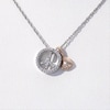 0.085 CT. T.W. Diamond Peace Sign and Puffed Heart Charm Pendant in Sterling Silver and 10K Rose Gold