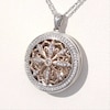0.23 CT. T.W. Diamond Ornate Flower Locket in Sterling Silver and 10K Rose Gold