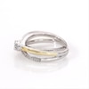 0.23 CT. T.W. Diamond Three Stone Split Shank Bridal Set in Sterling Silver with 14K Gold Plate