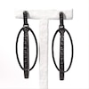 0.086 CT. T.W. Black Diamond Vertical Bar and Oval Drop Earrings in Sterling Silver with Black Rhodium