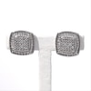 Diamond Accent Beaded Cushion Frame Stud Earrings in Sterling Silver