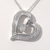 Multi-Diamond Accent Heart Pendant in Sterling Silver