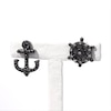 0.065 CT. T.W. Diamond Helm and Anchor Mismatch Stud Earrings in Sterling Silver with Black Rhodium