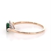 Sideways Marquise Lab-Created Emerald and White Sapphire Curved Halo Ring in Sterling Silver with 14K Rose Gold Plate