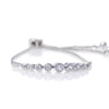 Graduating Bezel-Set Lab-Created White Sapphire Bolo Bracelet in Sterling Silver - 9.5"
