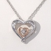 Diamond Accent Double Heart Outline Pendant in Sterling Silver with 14K Rose Gold Plate