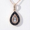 0.067 CT. T.W. Enhanced Black and White Composite Diamond Teardrop Pendant in 10K Rose Gold