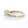6.0mm Cushion-Cut Lab-Created White Sapphire Collar Ring in Sterling Silver with 14K Gold Plate