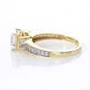 6.0mm Princess-Cut Lab-Created White Sapphire Collar Ring in Sterling Silver with 14K Gold Plate