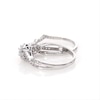 Lab-Created White Sapphire Frame Cascading Shank Bridal Set in Sterling Silver